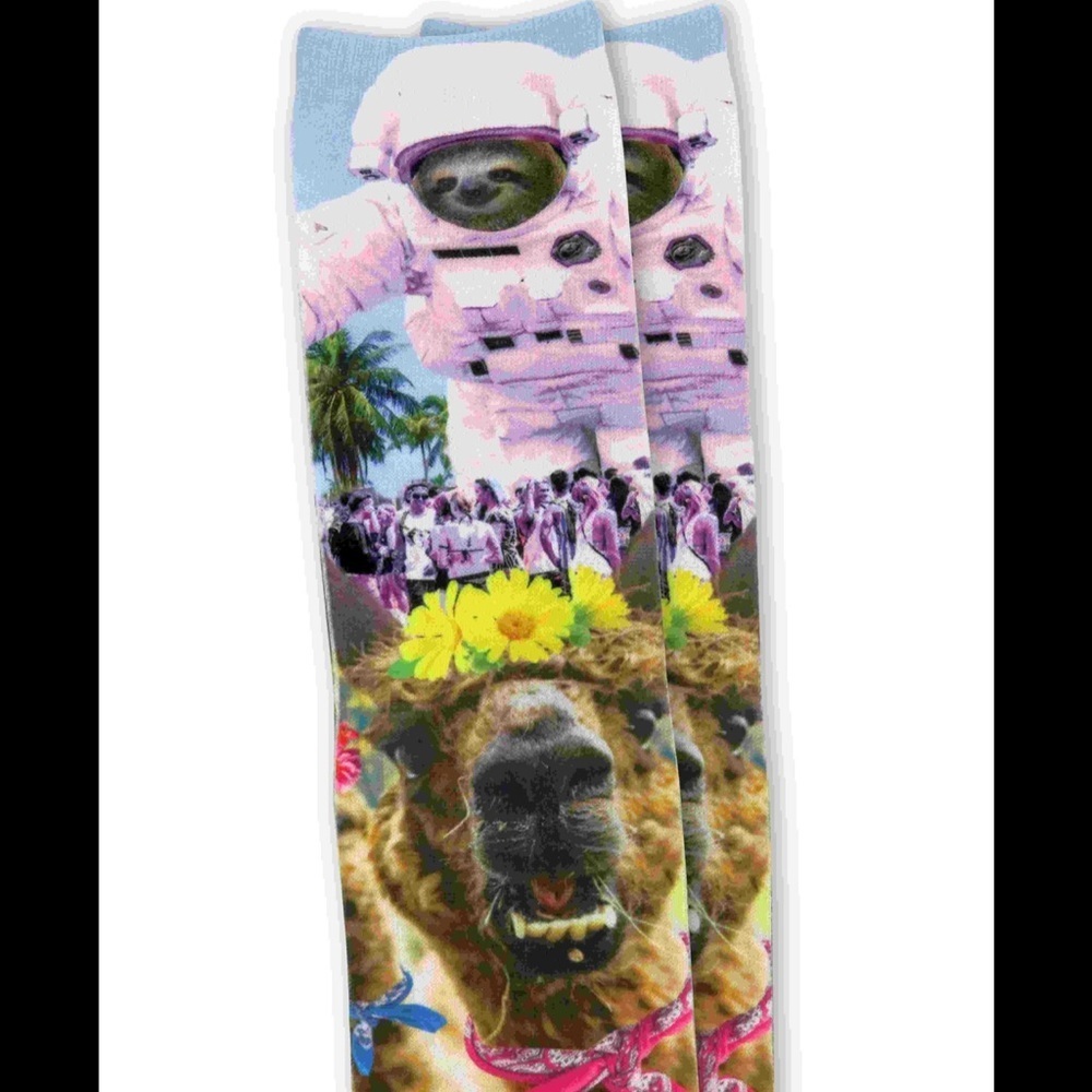 “Hippie Trip” Badger Spaceman Commune Socks Unisex Women’s 5.5-9.5 Men's 5-8